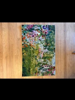 Floral wool wall hanging tapestry vintage approx 36x24”